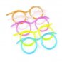 2PCS Silly Straw Glasses Toy Reusable Fun Loop Drinking Straw Eye Glasses Novelty Eyeglasses Straw