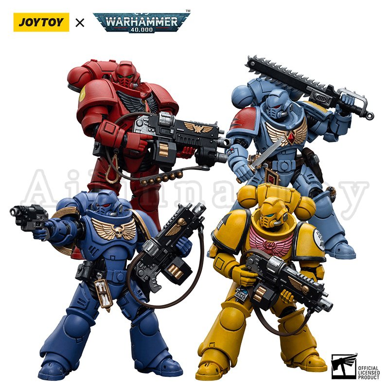 JOYTOY 1/18 Action Figure (4PCS/SET) 40K Intercessors Set Anime Military
