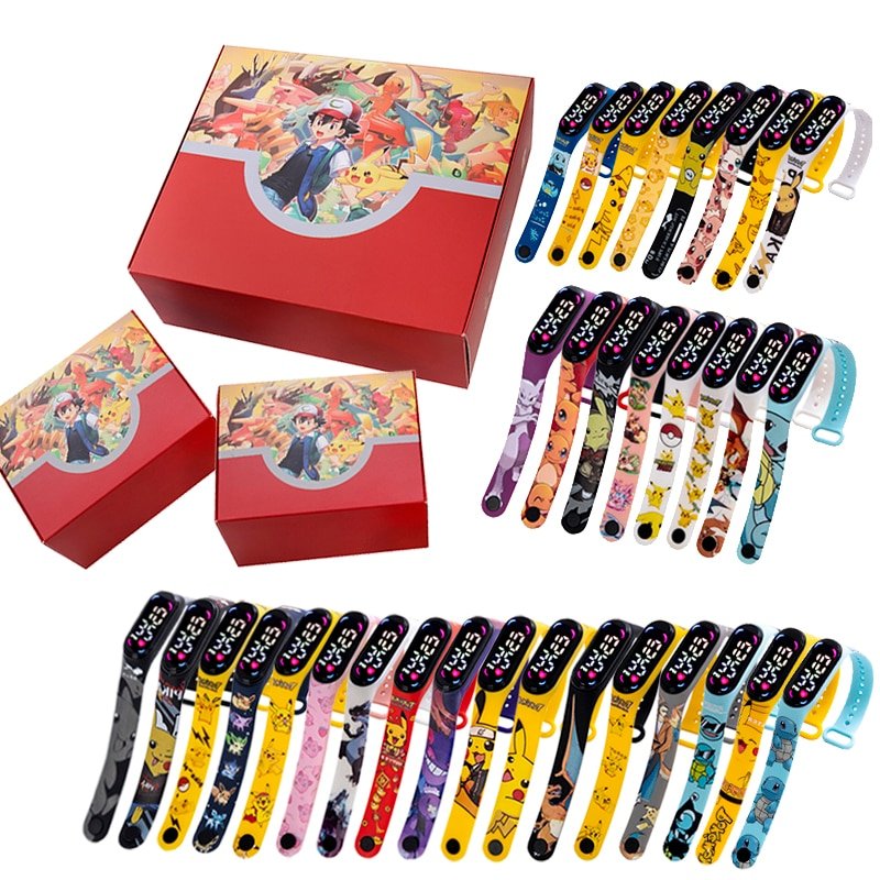 Pokemon Digital Children's Anime Pikachu Silicone Wristband LED Watch