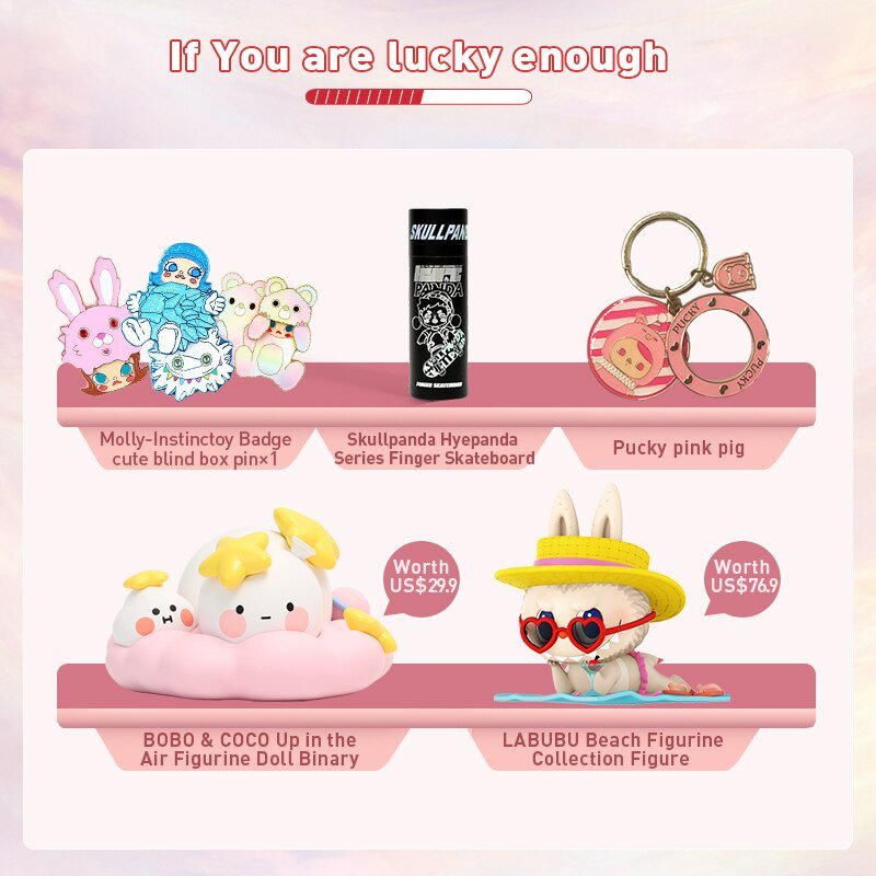 POP MART Exciting Lucky Bag Blind Box Collectible Cute Action Kawaii Toy figures Mystery Box