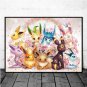 Pokemon Eeveelution Poster Kawaii Anime Eevee Canvas Painting Wall Art Prints Living Room