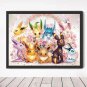 Pokemon Eeveelution Poster Kawaii Anime Eevee Canvas Painting Wall Art Prints Living Room