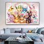 Pokemon Eeveelution Poster Kawaii Anime Eevee Canvas Painting Wall Art Prints Living Room