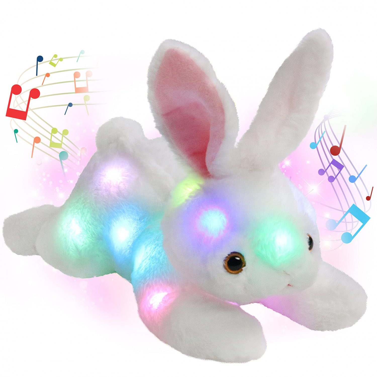 38cm LED Light Musical Glow Stuffed Animals Bunny Rabbit Luminous Toys Gift