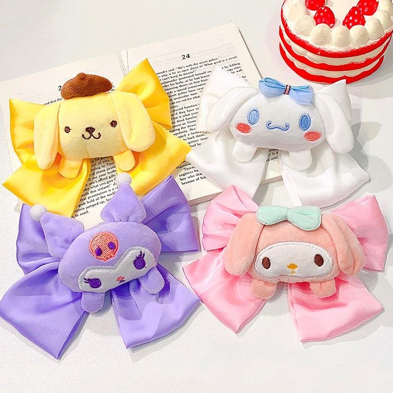 Sanrio Anime Plush Hair Clip Kawaii Cinnamorroll Kuromi Pompompurin My Melody