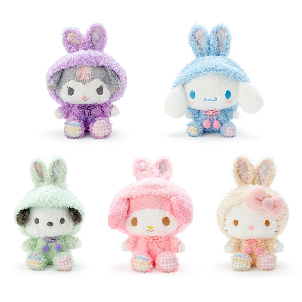 Cute Sanrio Rabbit Keychain Plush Toy Kuromi My Melody Pochacco Pompom Purin