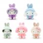 Cute Sanrio Rabbit Keychain Plush Toy Kuromi My Melody Pochacco Pompom Purin