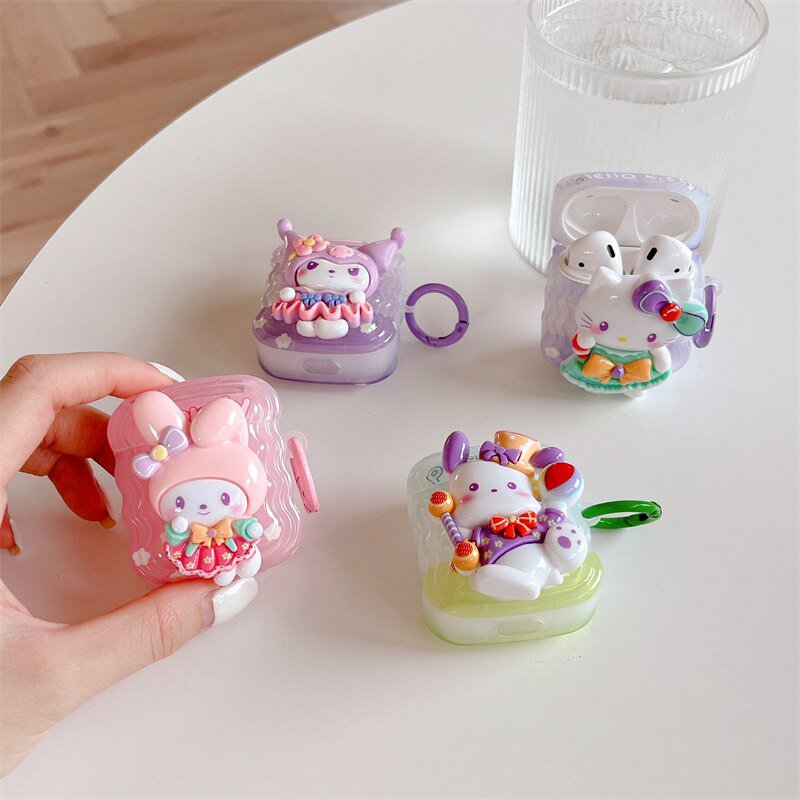 Sanrio Iphone Kawaii Bluetooth Wireless Earphones Mymelody Kuromi 3D Anime for Airpods