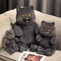 Fat Cat Plush Stuffed Animals Toy Lifelike Black Cat Toy for Boys and Girls Children Xmas