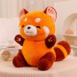 Stuffed Anime Figure Doll Turned Red Panda Plushie Doll Fluffy Hair Red Raccoon Animals