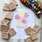 12pcs/set Wooden Montessori Leaf Flower Drawing Stamp Open Toy Printing Template Color Mud Sand