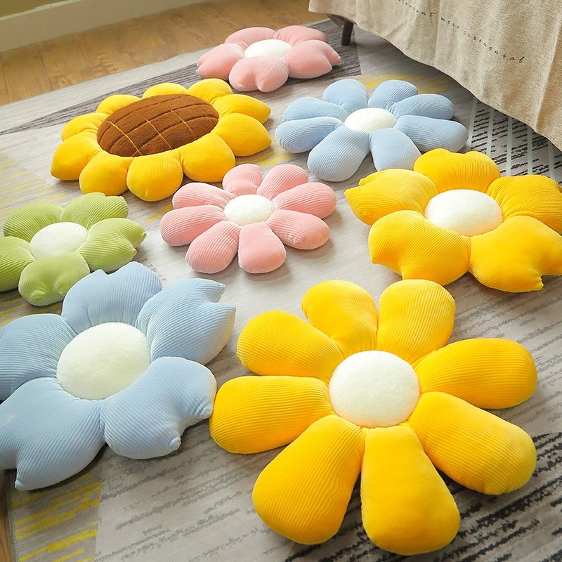 DG Stuffed Six Petal Flower Cushion Girly Room Decor Sunflower Pillow Bay Window Pink Flower