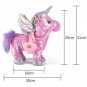 35cm Electric Walking Unicorn Plush Funny Toy Lead Rope Shake Hips Singing Music
