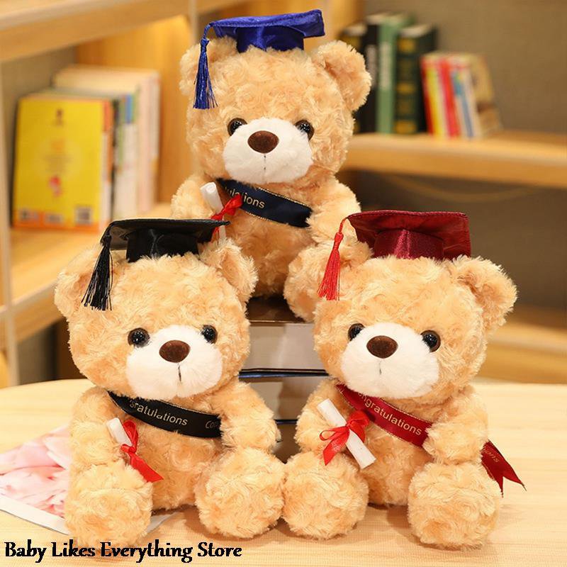 23cm Cute Dr. Bear Plush Toy Stuffed Soft Kawaii Teddy bear Animal Dolls Graduation Gifts