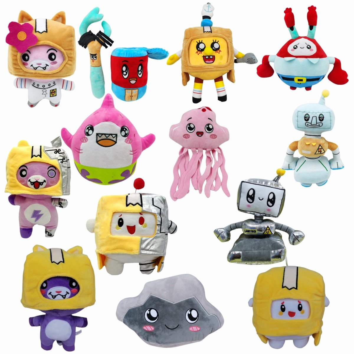 3 Style Lanky--box Removable Cartoon Robot Soft Toy Plush Children's Gift Turned Into A Doll