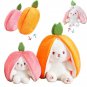 18cm Cosplay Strawberry Carrot Rabbit Plush Toy Stuffed Creative Bag into Fruit Transform Baby