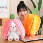 18cm Cosplay Strawberry Carrot Rabbit Plush Toy Stuffed Creative Bag into Fruit Transform Baby