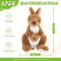 Athoinsu Cute Stuffed Animal Kangaroo Doll Throw Pillows Plush Toys Soft Children's Birthday