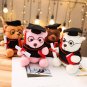 18cm Cute Dr. Bear Plush Toy Stuffed Animal Graduation Glasses Cap Teddy Soft Figurine Doll