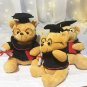 18cm Cute Dr. Bear Plush Toy Stuffed Animal Graduation Glasses Cap Teddy Soft Figurine Doll