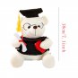 18cm Cute Dr. Bear Plush Toy Stuffed Animal Graduation Glasses Cap Teddy Soft Figurine Doll