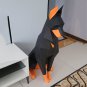 Doberman 3D Animal Sculpture Paper Model DIY Handmade Papercraft Figurines Bedroom