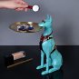 Resin Art Dog Statue Butler with Tray for Keys Jewelry Holder Doberman Pinscher Sculptures