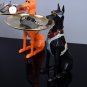 Resin Art Dog Statue Butler with Tray for Keys Jewelry Holder Doberman Pinscher Sculptures