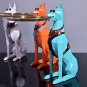 Resin Art Dog Statue Butler with Tray for Keys Jewelry Holder Doberman Pinscher Sculptures