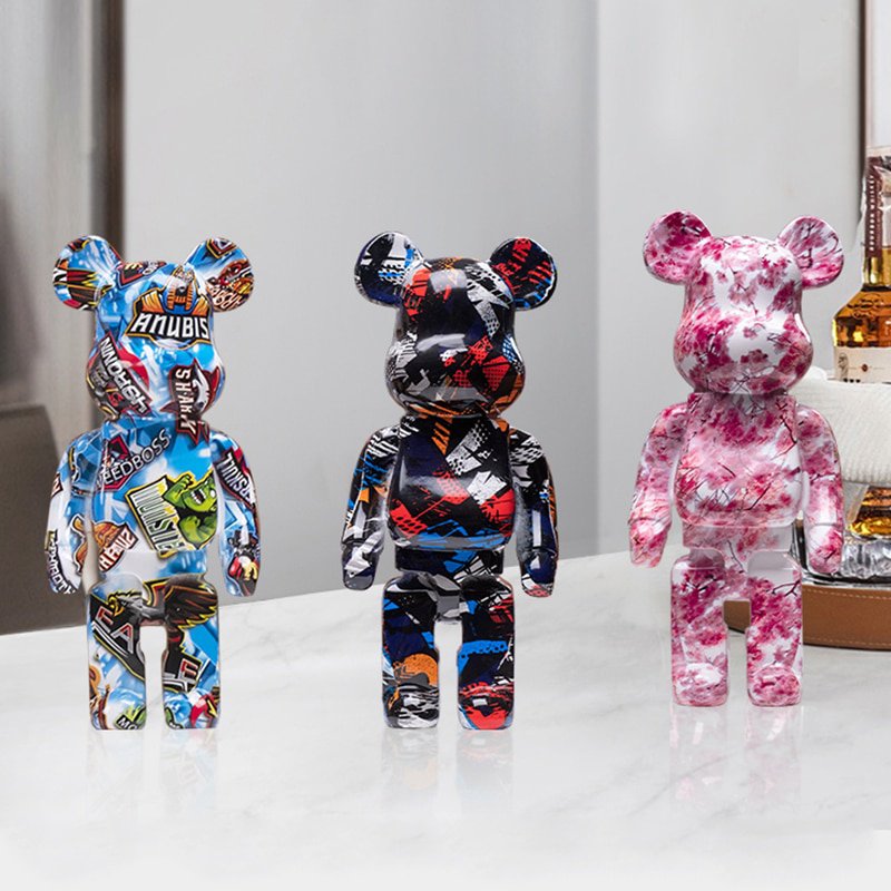 Bearbricked Statue Bear Statues and Sculptures Figure Ornaments Living Room Decor