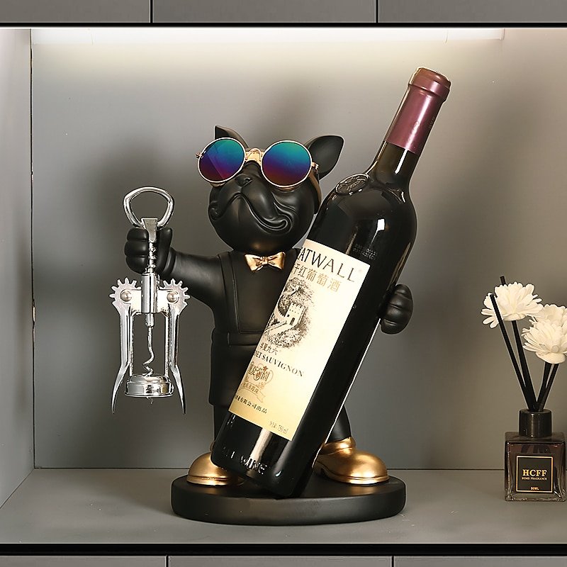 Dog Statue Wine-bottle Holder for Table Decoration Nordic Animal Home Deco