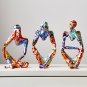 Colorful Graffiti Sculpture Thinker Statue Resin Abstract Figurine Home Deoor