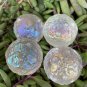 4 cm Natural Fluorite Plated Color, Crystal Rock, Moon-Shaped Ball, Walking Planet
