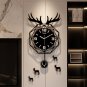 Large Wall Clock Modern Deer Head Creative Design Mute Decoration Craft for Living Room