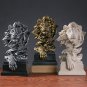 American Retro Lion Head Statue Creative Home Decoration Resin Figurine Living Room