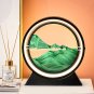 Moving Sand Art Picture Round Glass 3D Hourglass Deep Sea Sandscape In Motion Display