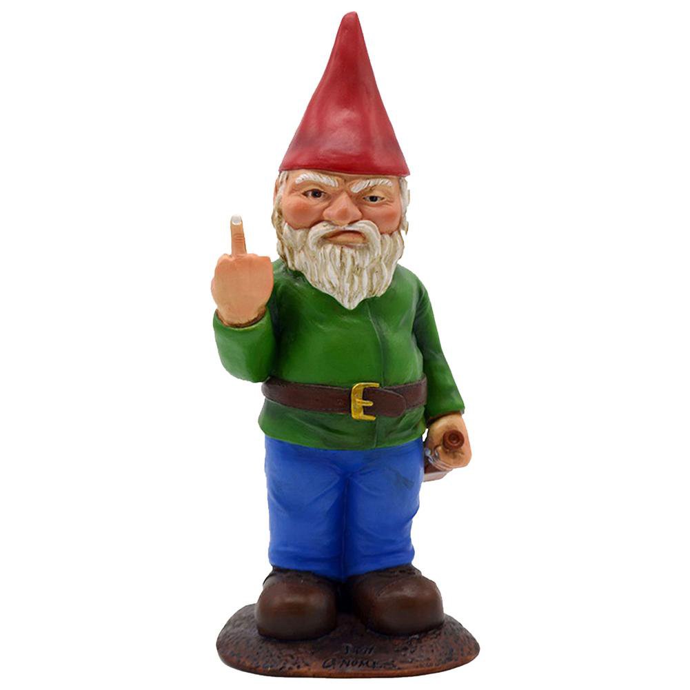 Creative Funny Garden Drunk Gnome Middle Finger Garden Gnome Naughty Go Away Lawn