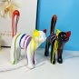 Splashing color cute walking cat statue, blue cat resin handicraft decoration, home living room