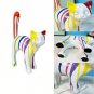 Splashing color cute walking cat statue, blue cat resin handicraft decoration, home living room