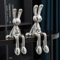 Modern Home Decor Creative Electroplating Rabbit Ceramic Figurines Miniatures Living Room