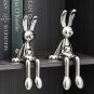 Modern Home Decor Creative Electroplating Rabbit Ceramic Figurines Miniatures Living Room