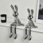 Modern Home Decor Creative Electroplating Rabbit Ceramic Figurines Miniatures Living Room
