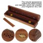 Wooden Incense Stick Burner Coffin Cone Holder Joss Stick Box with Storage