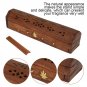 Wooden Incense Stick Burner Coffin Cone Holder Joss Stick Box with Storage