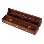 Wooden Incense Stick Burner Coffin Cone Holder Joss Stick Box with Storage
