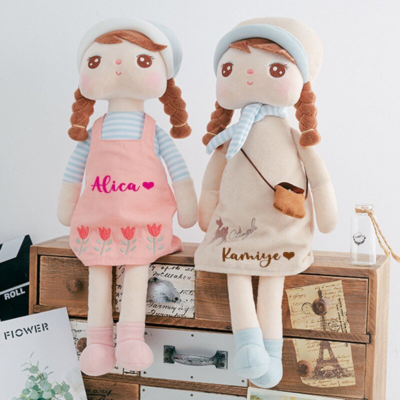 Personalised Name Gift New Metoo Rabbit Angela Morandi Plush Doll Clothes Girl