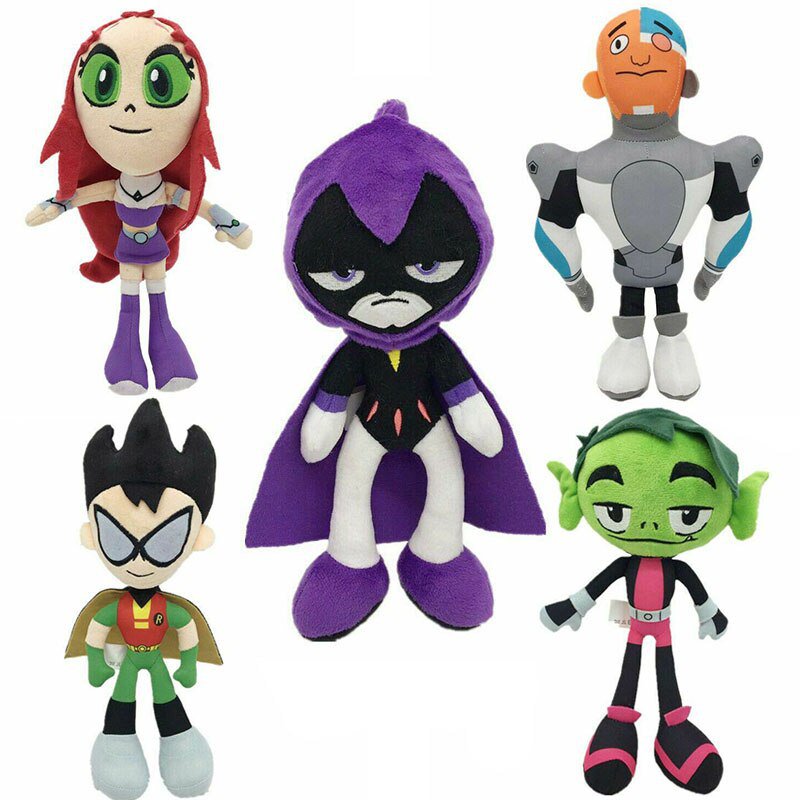 25cm Teening Titanes Go Robin Plush Toy Beast Boy Raven Cyborg Action Stuff Toys