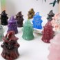 Natural Crystal Stone Cartoon Hat Ghost Craft Carving Halloween  Home Decoration