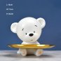 Aimor Cute White Bear Figurine With Tray For Tabel Decor Butler For Keys Resin Statue Home