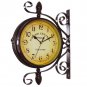 Non-ticking Wall Clock Good Vintage Clock Double Sided Wall Clock Wrought Iron Home